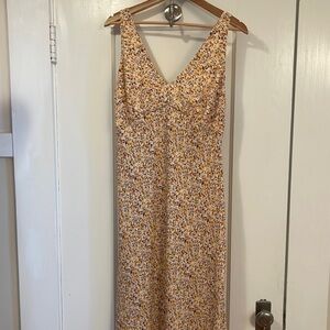 Abercrombie and Fitch Midi Slip Yellow Floral Dress | Size Large